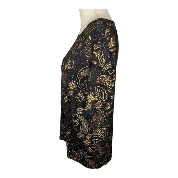 Lularoe Oversized Women’s XXS Classy Irma black with gold paisley design - Picture 2 of 4